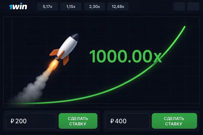 1Win-də Crash Oyunları: x1000 Çarpanlı Qazanc İmkanları